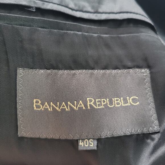 Banana Republic	Size	40S	Velvet Suit Jacket Black Three Button Formalwear - Picture 8 of 9
